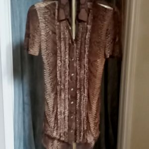 Blouse. Brown  snakeskin pattern